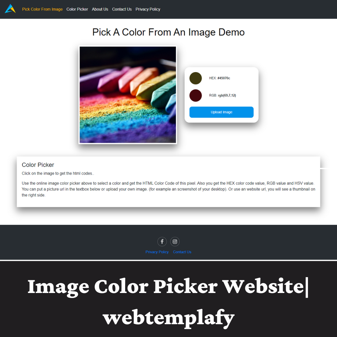 Image Color Picker Website| webtemplafy